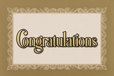 Golden Congratulations Text Illustration
