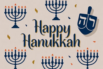 Happy Hanukkah Menorah Illustration
