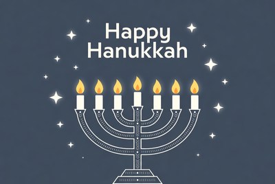 Happy Hanukkah Menorah Illustration