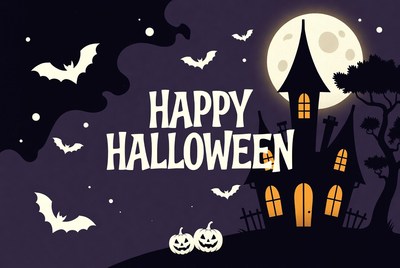 Happy Halloween Haunted Castle Illustration