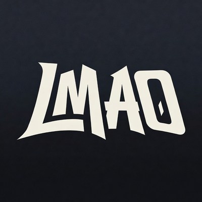 LMAO Text on Black Background