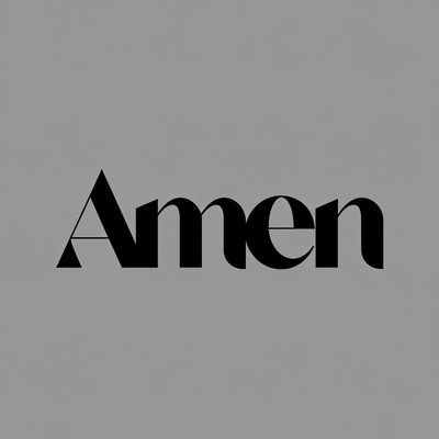 Bold Amen Text on Gray Background