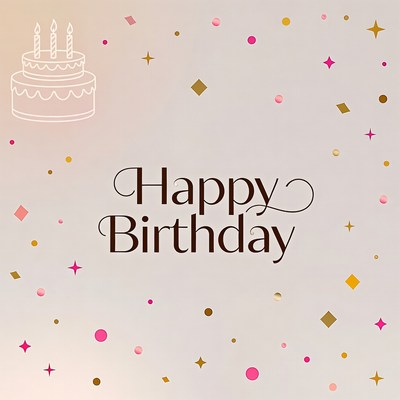 Happy Birthday Cake Illustration