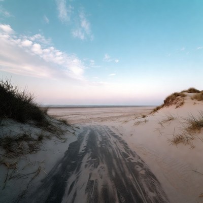 Sandy path through beach dunes