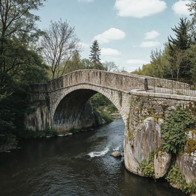 Stone Arch Bridge over River