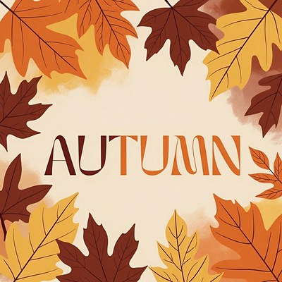Autumn Leaves with Text Illustration
