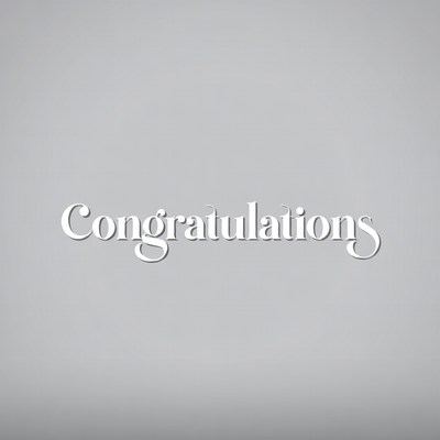 Congratulations Text on Gray Background
