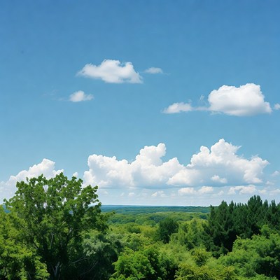 Green Forest Under Blue Sky