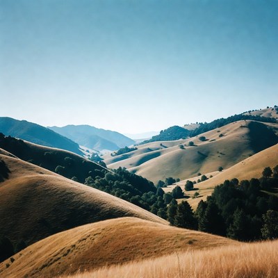 Rolling Golden Hills Landscape
