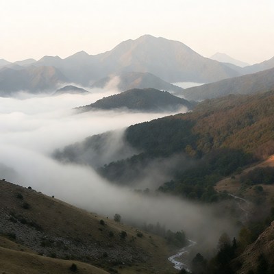 Mountains with Foggy Valleys