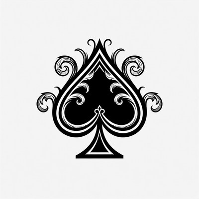 Ornate Black Spade Symbol