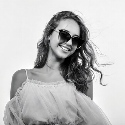 Smiling woman in sunglasses