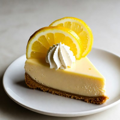 Lemon Cheesecake Slice with Whipped Cream