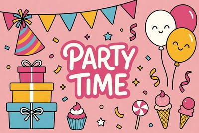 Colorful Party Time Illustration