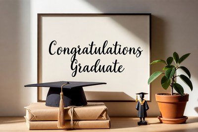 Congratulations Graduate with Cap and Figurine