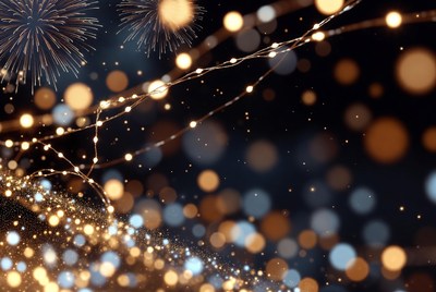 Fireworks and Fairy Lights Background