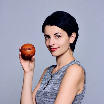 Woman holding baseball