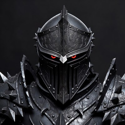 Dark Knight Helmet with Red Eyes