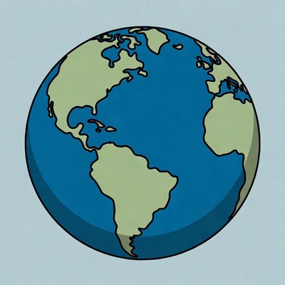 Cartoon Earth Globe
