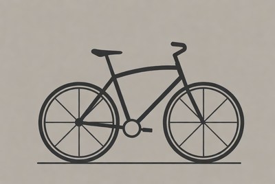 Black silhouette bicycle illustration