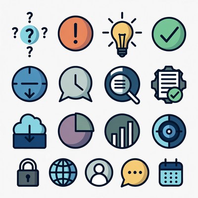 Colorful Business Icon Set