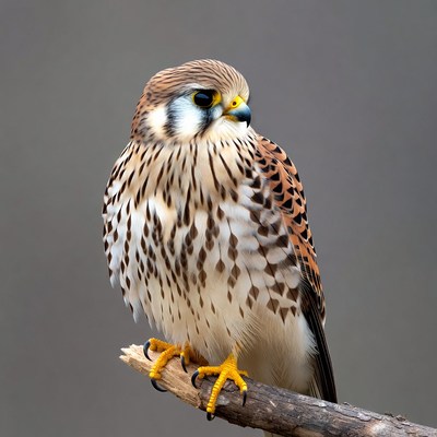American Kestrel Perched on Branch