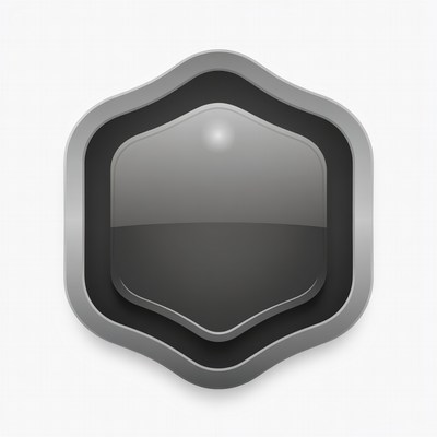 Shiny Gray Shield Badge