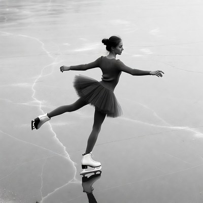 Girl figure skating on ice
