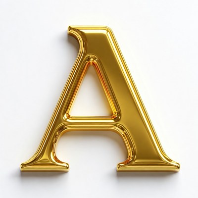 Shiny Gold Letter A