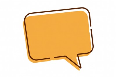 Orange speech bubble illustration
