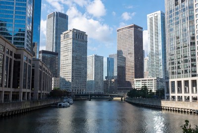 Chicago River with Skyscrapers