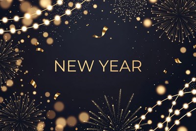 Golden New Year Fireworks Background