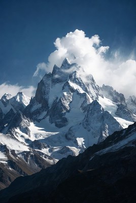 Majestic Snow-Capped Mountain Peak