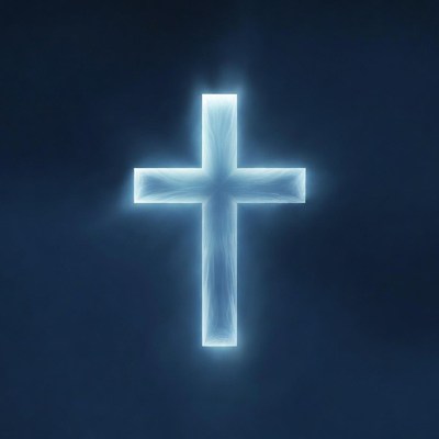 Glowing Blue Cross