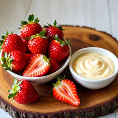 Fresh Strawberries with Whipped Cream