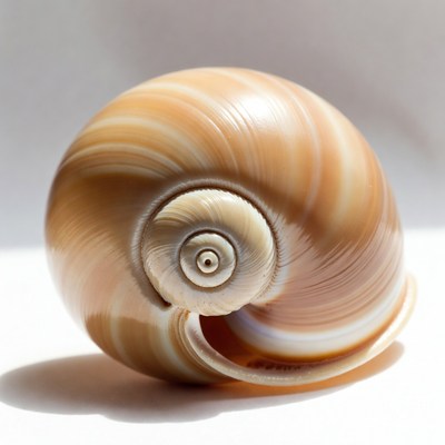 Spiral seashell on white background