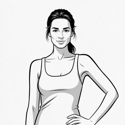 Woman in tank top illustration