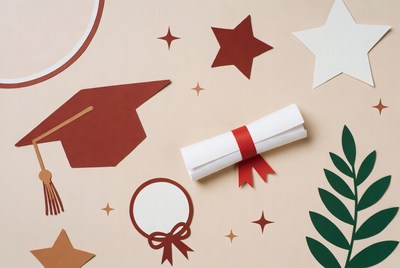 Graduation Cap and Diploma Clipart