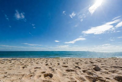 Sandy Beach with Ocean Horizon