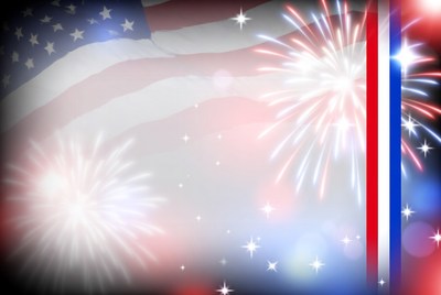 American Flag Fireworks Background