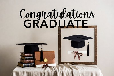 Congratulations Graduate with Cap and Diploma