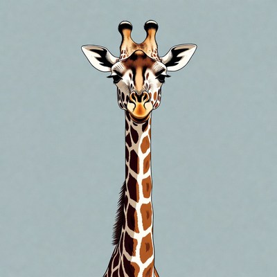Giraffe illustration on blue background