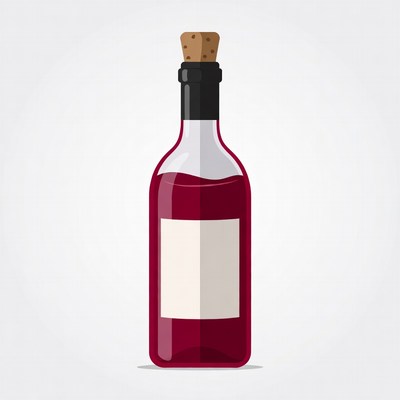 Red Wine Bottle with Cork