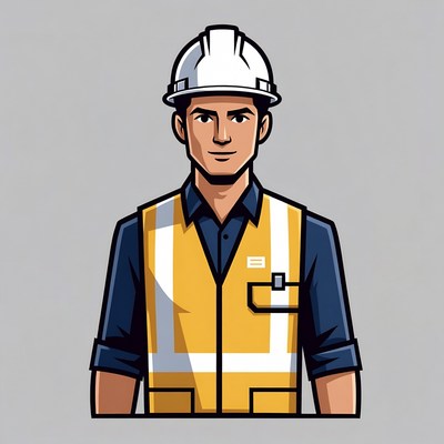 Construction worker wearing hard hat