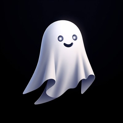 Cute smiling ghost illustration