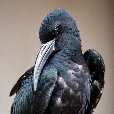 Closeup of black nazca booby bird