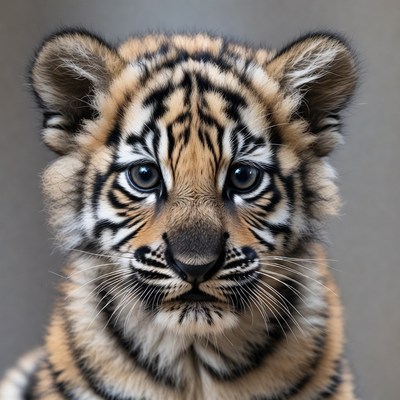 Cute baby tiger closeup