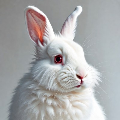 White bunny with red eyes