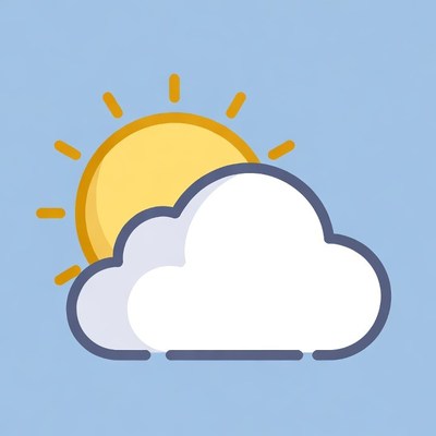 Partly Cloudy Sunny Weather Icon