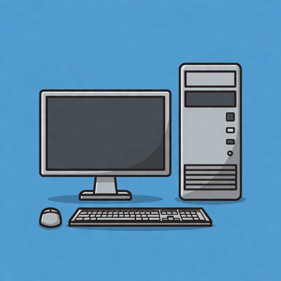Desktop Computer Illustration